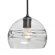 Besa Lighting J-SPIR8CL-BK - Besa Spirit 8 Pendant For Multiport Canopy, Clear, Black Finish, 1x60W Medium Base