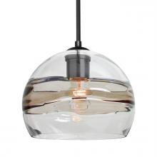 Besa Lighting J-SPIR8SC-BK - Besa Spirit 8 Pendant For Multiport Canopy, Smoke/Clear, Black Finish, 1x60W Medium Base