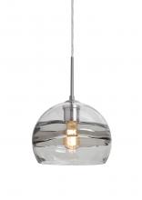 Besa Lighting J-SPIR8SC-EDIL-SN-L - Besa Spirit 8 Pendant For Multiport Canopy, Smoke/Clear, Satin Nickel Finish