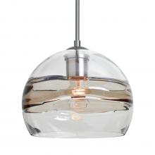 Besa Lighting J-SPIR8SC-SN-L - Besa Spirit 8 Pendant For Multiport Canopy, Smoke/Clear, Satin Nickel Finish, 1x60W Medium Base