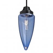 Besa Lighting J-SULUBL-BK-L - Besa, Sulu Cord Pendant For Multiport Canopy, Blue Bubble, Black Finish, 1x60W Medium Base