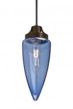 Besa Lighting J-SULUBL-BR - Besa, Sulu Cord Pendant For Multiport Canopy, Blue Bubble, Bronze Finish, 1x60W Medium Base