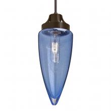 Besa Lighting J-SULUBL-BR-L - Besa, Sulu Cord Pendant For Multiport Canopy, Blue Bubble, Bronze Finish, 1x60W Medium Base