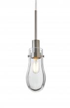 Besa Lighting J-WISHCL-SN - Besa, Wish Cord Pendant for Mulitport Canopy, Clear, Satin Nickel Finish, 1x40W E12 Base