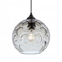 Besa Lighting OP-BOMYCL-BK - Besa Bombay Outdoor Pendant, Clear, Black Finish, 1x E26 Base