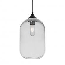 Besa Lighting OP-OMEGA12CL-BK - Besa, Omega 12 Outdoor Pendant, Clear, Black Finish, 1xE26 Base