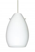 Besa Lighting RXP-171307-SN-L - Besa Pendant Pera 6 Satin Nickel Opal Matte 1x50W MAX GY6.35 Base, 15Ft. Cord