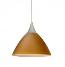 Besa Lighting RXP-1743OK-LED-SN-L - Besa Pendant Domi Satin Nickel Oak 1x3W LED, 15Ft. Cord