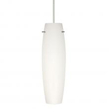 Besa Lighting RXP-412107-LED-SN-L - Besa Stilo 11 Pendant, Opal Matte, Satin Nickel, 1x9W LED, 15Ft Cord