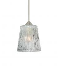 Besa Lighting RXP-512500-SN-L - Besa Pendant Nico 4 Satin Nickel Clear Stone 1x35W MAX GY6.35 Base, 15Ft. Cord