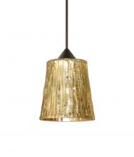 Besa Lighting RXP-5125GF-BR-L - Besa Pendant Nico 4 Bronze Stone Gold Foil 1x35W MAX GY6.35 Base, 15Ft. Cord