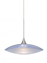 Besa Lighting RXP-6294BL-LED-SN - Besa Pendant Spazio Satin Nickel Blue/Frost 1x5W LED