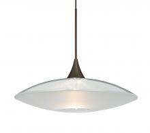 Besa Lighting RXP-6294CL-LED-BR-L - Besa Pendant Spazio Bronze Clear/Frost 1x5W LED, 15Ft. Cord