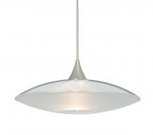 Besa Lighting RXP-6294CL-SN-L - Besa Pendant Spazio Satin Nickel Clear/Frost 1x50W MAX GY6.35 Base, 15Ft. Cord