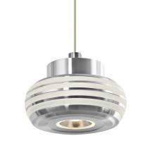 Besa Lighting RXP-FLOW00-CLCL-LED-SN-L - Besa, Flower Cord Pendant, Clear/Clear, Satin Nickel Finish, 1x3W LED, 15Ft. Cord
