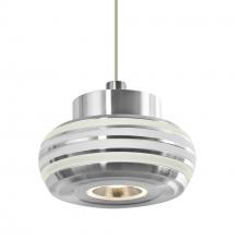 Besa Lighting RXP-FLOW00-CLFR-LED-SN - Besa, Flower Cord Pendant, Clear/Frost, Satin Nickel Finish, 1x3W LED