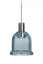 Besa Lighting RXP-KIBABL-LED-SN - Besa, Kiba Cord Pendant, Blue Bubble, Satin Nickel Finish, 1x3W LED