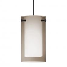 Besa Lighting RXP-S44007-BK - Besa Pendant Pahu 4, Black Finish, Transparent Smoke/Opal 1x35W MAX GY6.35 Base