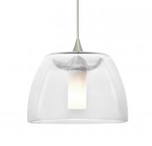 Besa Lighting RXP-SPURCL-LED-SN-L - Besa Spur Cord Pendant, Clear, Satin Nickel Finish, 1x3W LED, 15Ft. Cord