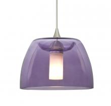 Besa Lighting RXP-SPURPL-LED-SN-L - Besa Spur Cord Pendant, Plum, Satin Nickel Finish, 1x3W LED, 15Ft. Cord