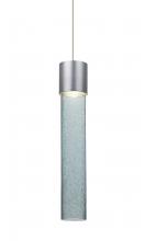Besa Lighting RXP-WAND12BL-LED-SN-L - Besa, Wanda 12 Cord Pendant, Blue Bubble, Satin Nickel Finish, 1x3W LED, 15Ft. Cord