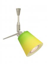 Besa Lighting SP-5042GY-12-SN - Besa Spotlight With 12" Stem Canto 3 Satin Nickel Bicolor Green/Yellow 1x35W Halogen