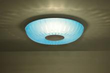 Besa Lighting SPIRA10BLC-LED-SN - Besa, Spira 10 Flush Mount, Coral Blue, Satin Nickel, 1x10W LED