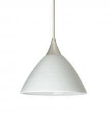 Besa Lighting X-1743KR-SN-L - Besa Pendant For Multiport Canopy Domi Satin Nickel Chalk 1x50W MAX GY6.35 Base, 15Ft. Cord