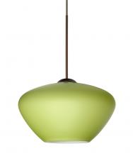 Besa Lighting X-541035-LED-BR-L - Besa Pendant For Multiport Canopy Peri Bronze Chartreuse 1x5W LED, 15Ft. Cord