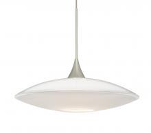 Besa Lighting X-629406-SN-L - Besa Pendant For Multiport Canopy Spazio Satin Nickel Opal Glossy 1x50W MAX GY6.35 Base