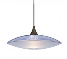 Besa Lighting X-6294BL-LED-BR-L - Besa Pendant For Multiport Canopy Spazio Bronze Blue/Frost 1x5W LED, 15Ft. Cord