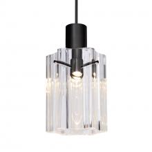 Besa Lighting X-ICE4CL-BK - Besa Ice 4 Pendant for Multiport Canopy, Clear Glass, Black Finish, 1x35W 35W MAX GY6.35 Base