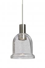 Besa Lighting X-KIBACL-LED-SN - Besa, Kiba Cord Pendant For Multiport Canopy, Clear Bubble, Satin Nickel Finish, 1x3W