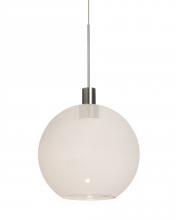 Besa Lighting X-NEWTON8MW-LED-SN - Besa, Newton 8 Cord Pendant for Multiport Canopy, Milky White, Satin Nickel Finish, 1x3W LED