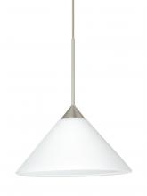 Besa Lighting XP-117607-SN-L - Besa Pendant Kona Satin Nickel White 1x50W MAX GY6.35 Base, 15Ft. Cord