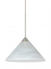 Besa Lighting XP-117652-LED-SN-L - Besa Pendant Kona Satin Nickel Marble 1x5W LED, 15Ft. Cord
