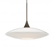Besa Lighting XP-629406-LED-BR-L - Besa Pendant Spazio Bronze Opal Glossy 1x5W LED, 15Ft. Cord