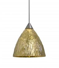 Besa Lighting XP-EVEGS-LED-SN - Besa, Eve Cord Pendant, Stone Gold Foil, Satin Nickel Finish, 1x5W LED