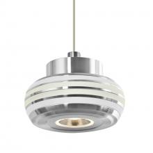 Besa Lighting XP-FLOW00-FRCL-LED-SN - Besa, Flower Cord Pendant, Frost/Clear, Satin Nickel Finish, 1x3W LED