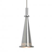 Besa Lighting XP-PRINCECNSN-LED-BR-L - Besa, Prince Cord Pendant, Satin Nickel Cone, Bronze Finish, 1x9W LED, 15Ft. Cord