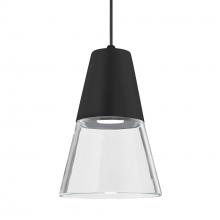 Besa Lighting XP-TIMO6BC-LED-BK - Besa Timo 6 Pendant, Clear/Black, Black Finish, 1x9W LED