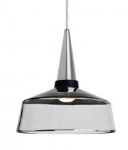 Besa Lighting J-BARON10BK-SN - Besa, Baron 10 Cord Pendant for Mulitport Canopy, Black/Clear, Satin Nickel Finish