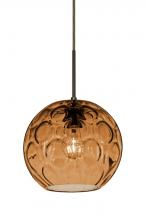 Besa Lighting J-BOMYAM-BR - Besa Bombay Pendant For Multiport Canopy, Amber, Bronze Finish, 1x60W Medium Base