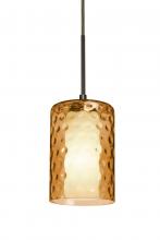 Besa Lighting J-ESAAM-BR - Besa, Esa Cord Pendant For Multiport Canopy, Amber, Bronze Finish, 1x60W Medium Base