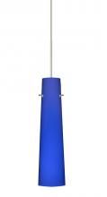 Besa Lighting 1XC-5674CM-LED-SN - Besa Camino Pendant Satin Nickel Cobalt Blue Matte 1x50W MAX GY6.35 Base