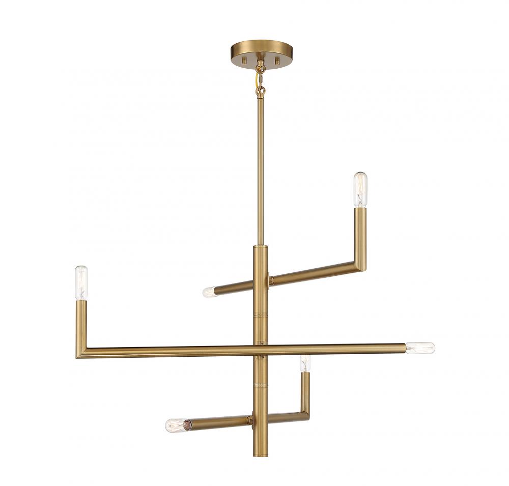 Cristofer 6-Light Chandelier in Warm Brass