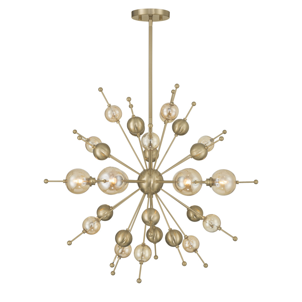 Crescent 6-Light Chandelier in Noble Brass