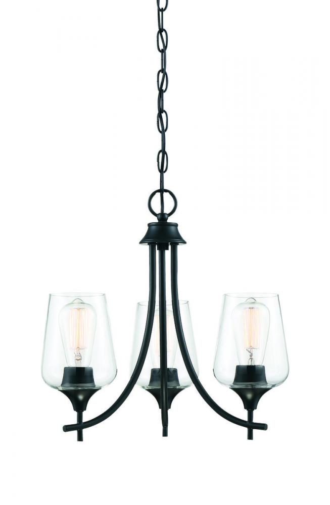 Octave 3-light Chandelier In Black