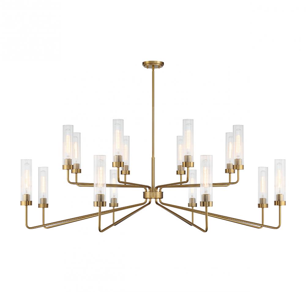 Baker 16-Light Chandelier in Warm Brass