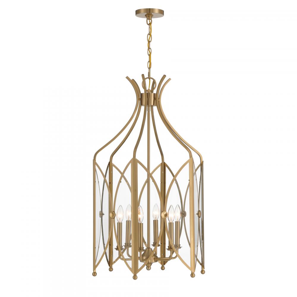 Enclave 6-Light Pendant in Noble Brass